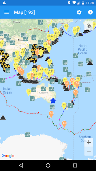 Earthquake + Alerts, Map & Inf