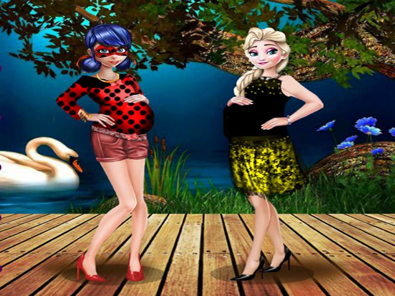 Ladybug & Elsa Pregnant BFFs