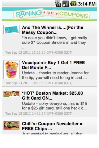 Raining Hot Coupons