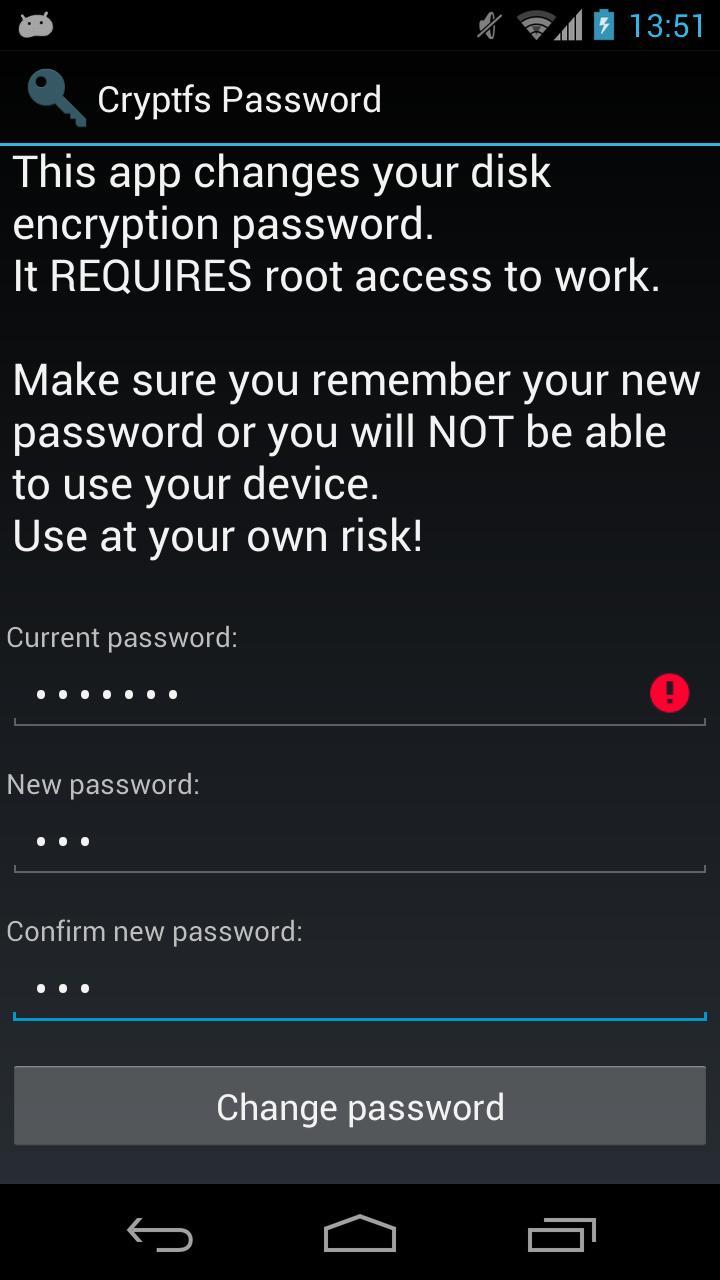 Cryptfs Password