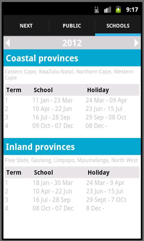 SA Holiday