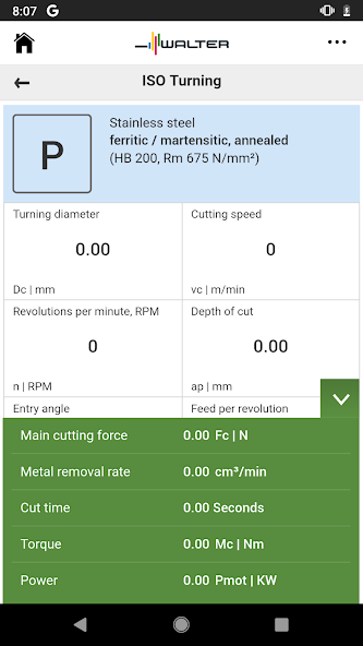 Walter Machining Calculator