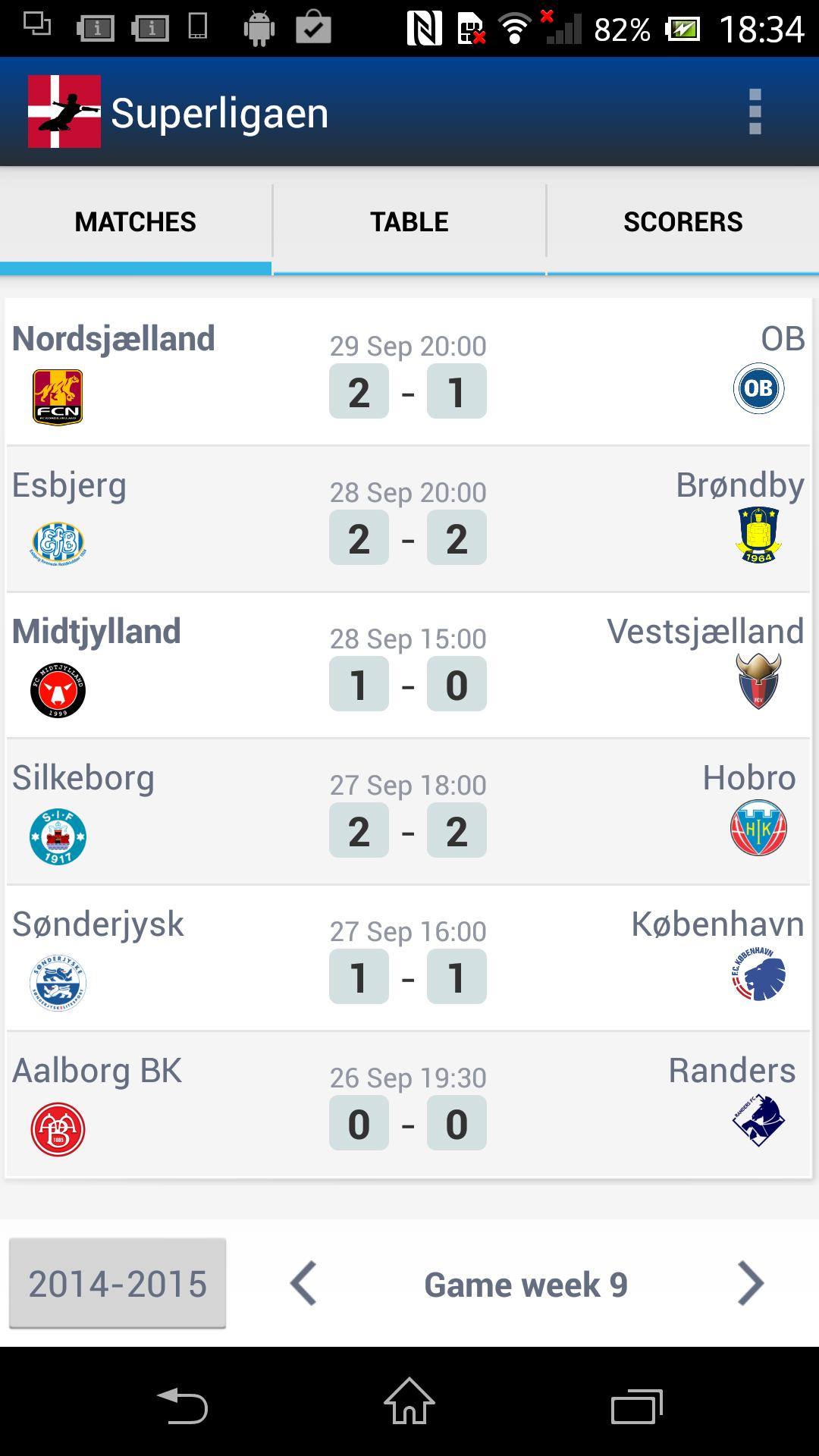 SUPERLIGAEN Dansk fodbold liga