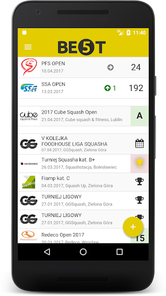 Squash BE5T app