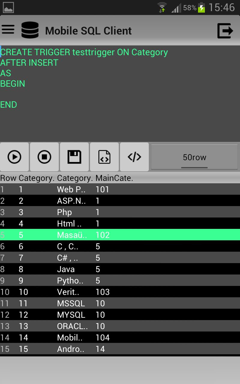 Mobile SQL Client