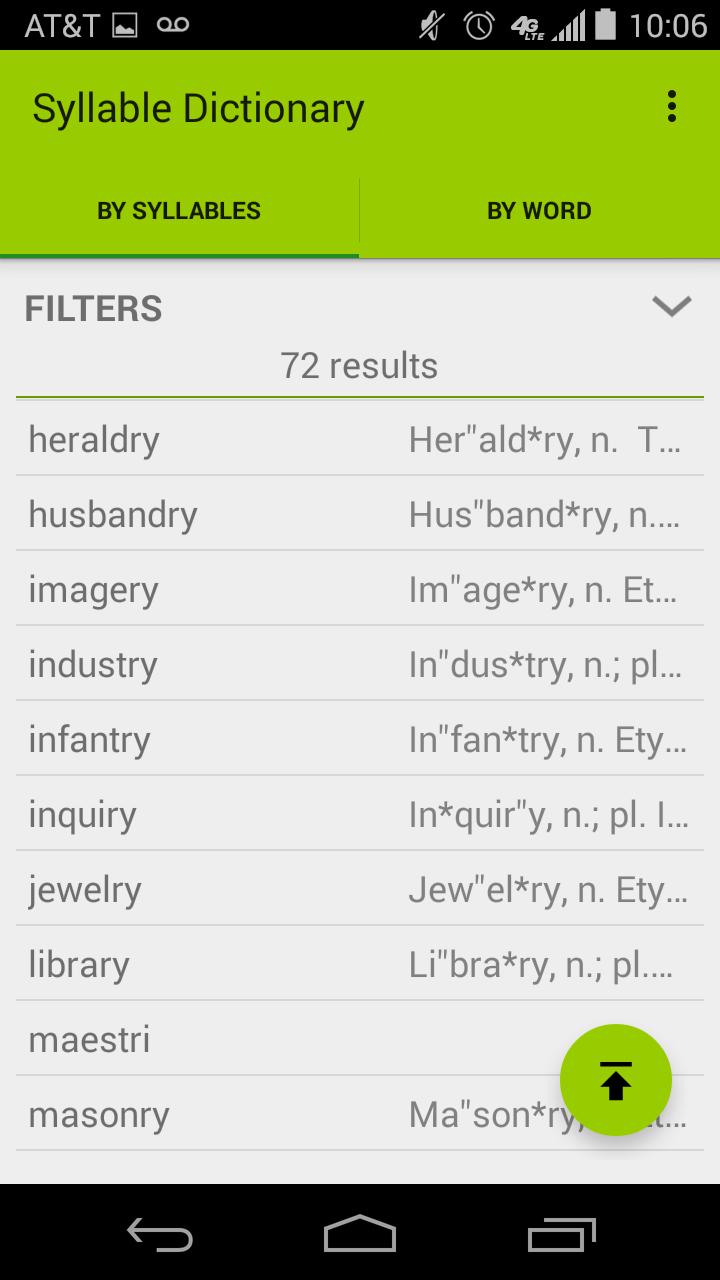 Syllable Dictionary Free