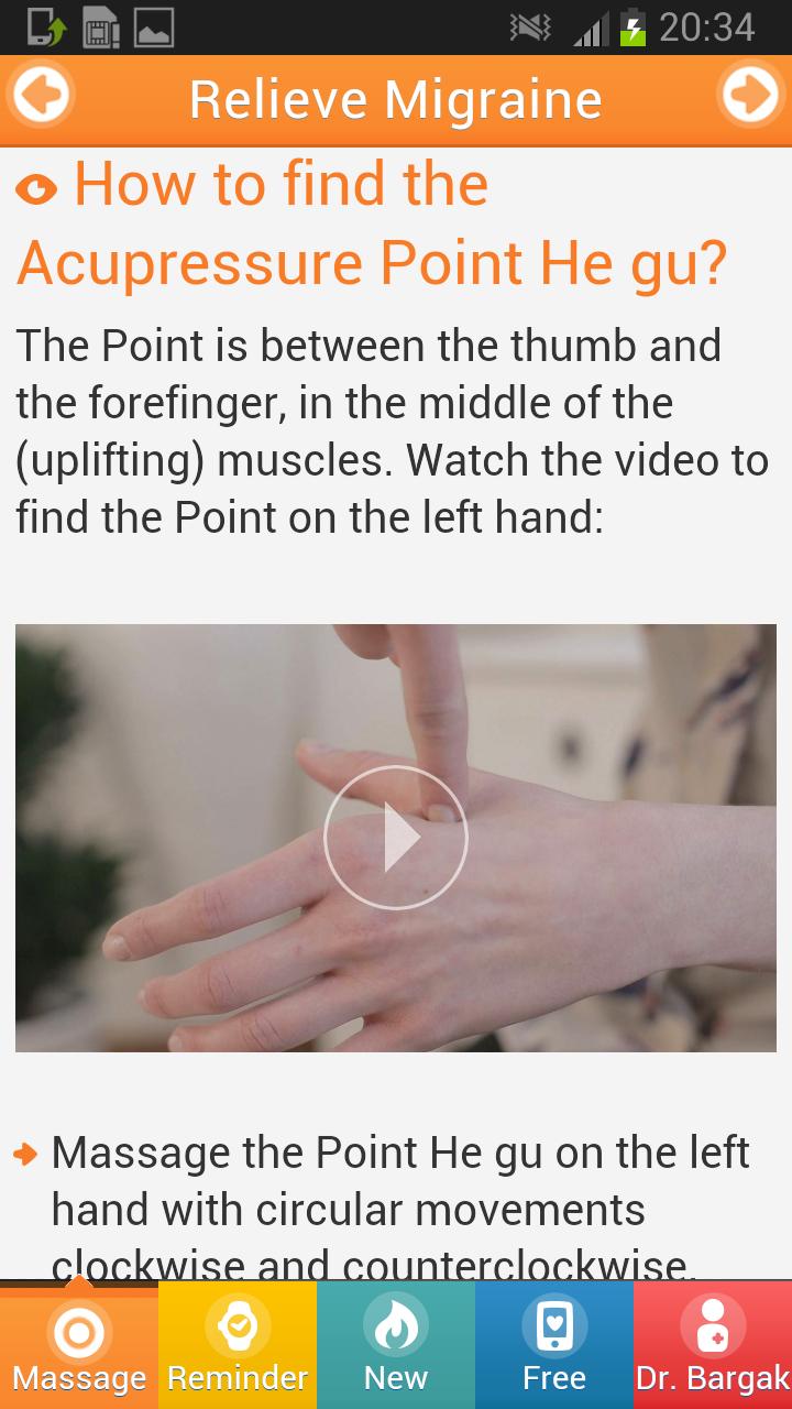 Acupressure Against Headache.