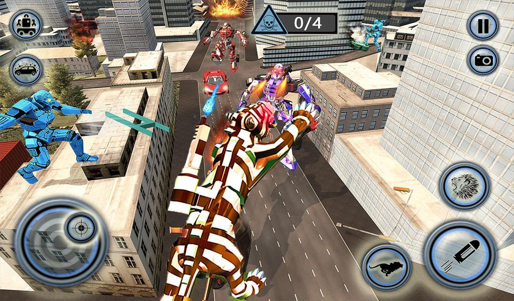 Futuristic Robot Tiger - Robot Transformation Game