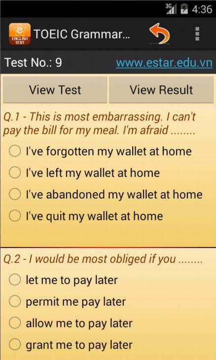 Fill In Blank Test