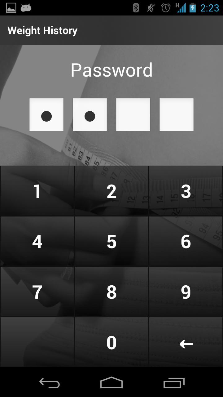Weight History (Diet Calendar)