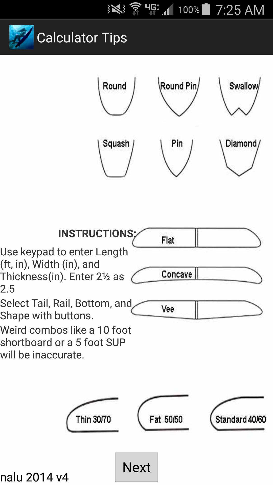 Surfboard Volume Calculator