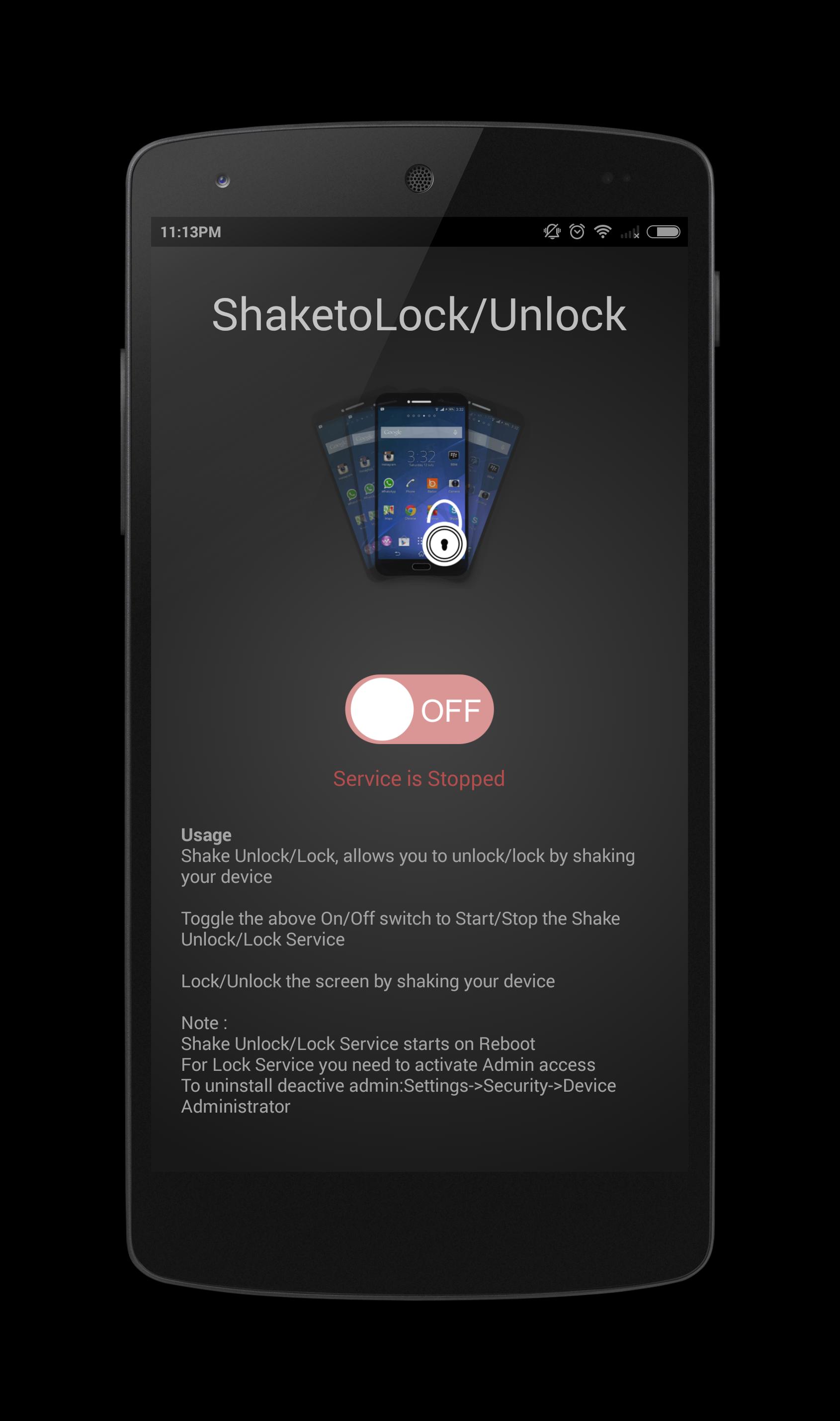 Shake to Lock/Unlock