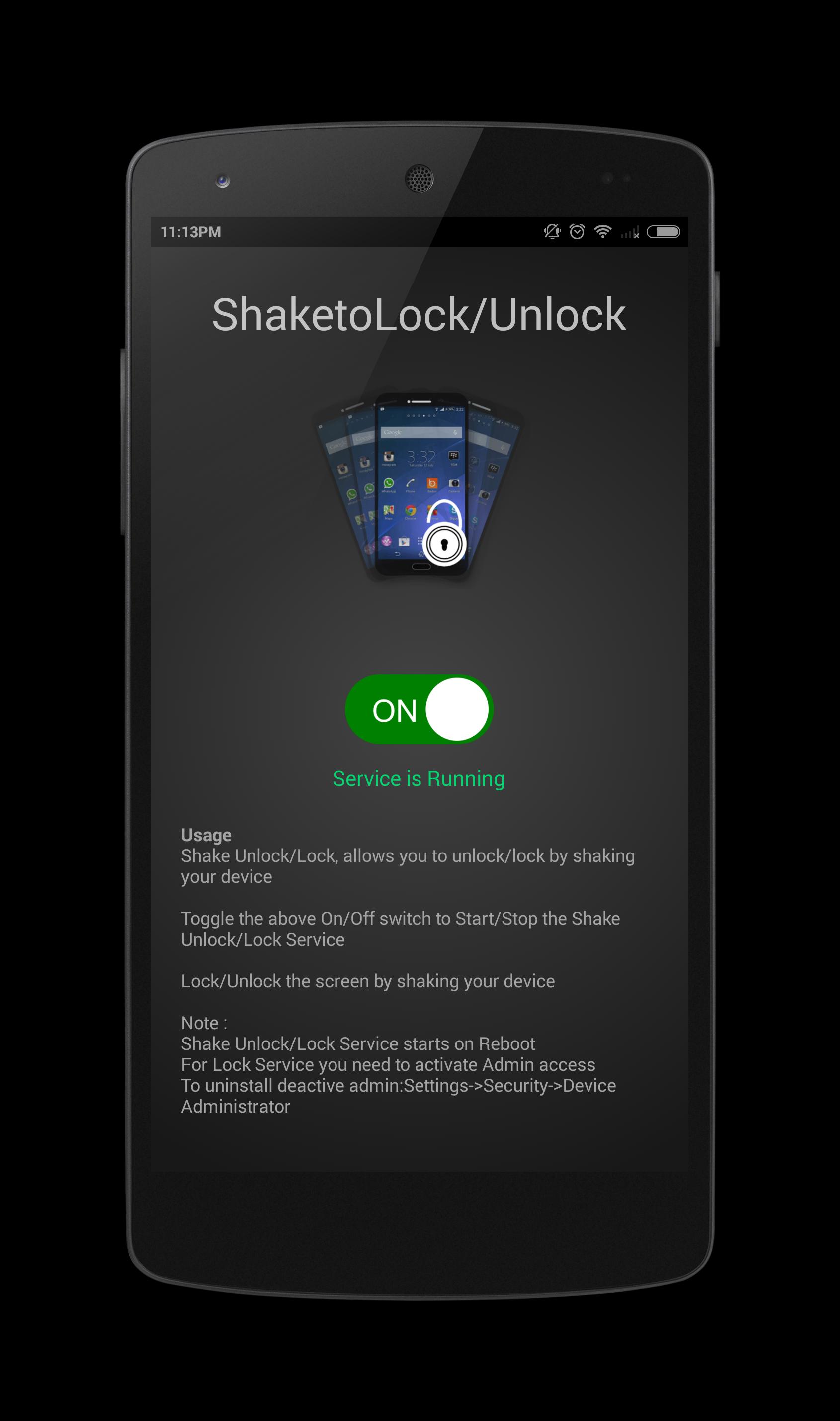 Shake to Lock/Unlock