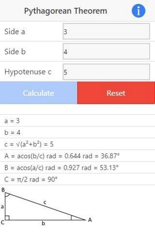 Pythagoras Theorem Calculator