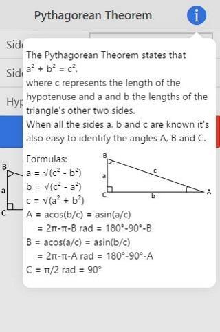 Pythagoras Theorem Calculator