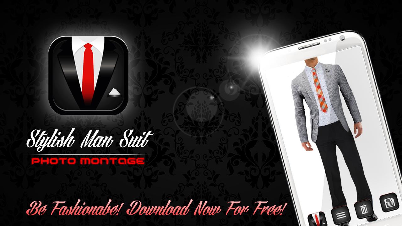 Stylish Man Suit Photo Montage