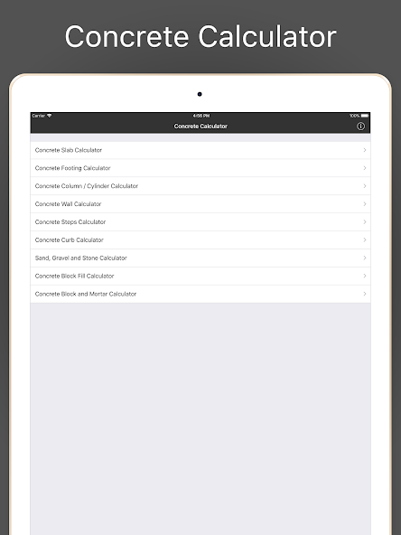 Concrete Calculator for Contra
