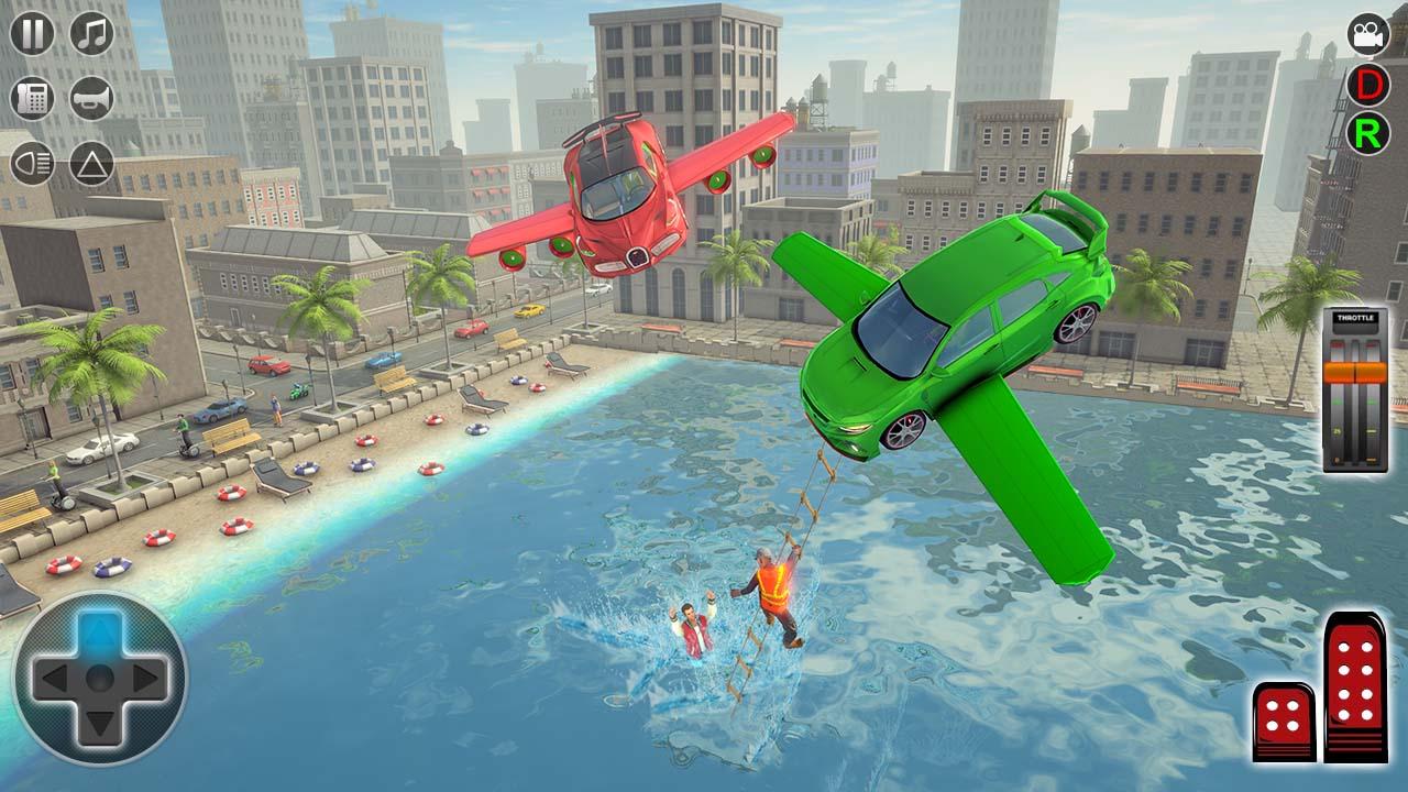 Flying Car Rescue Game 3D