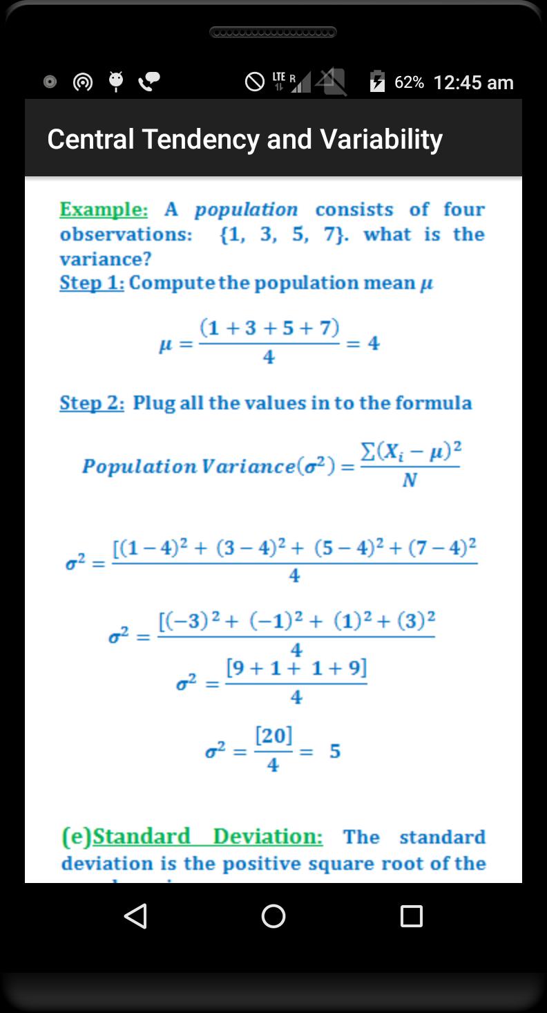 Statistics Quick Reference