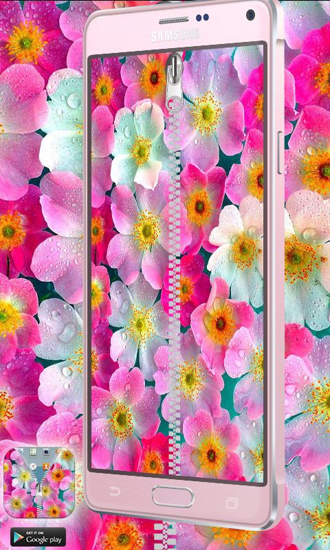 Flower Zipper Lock Screen