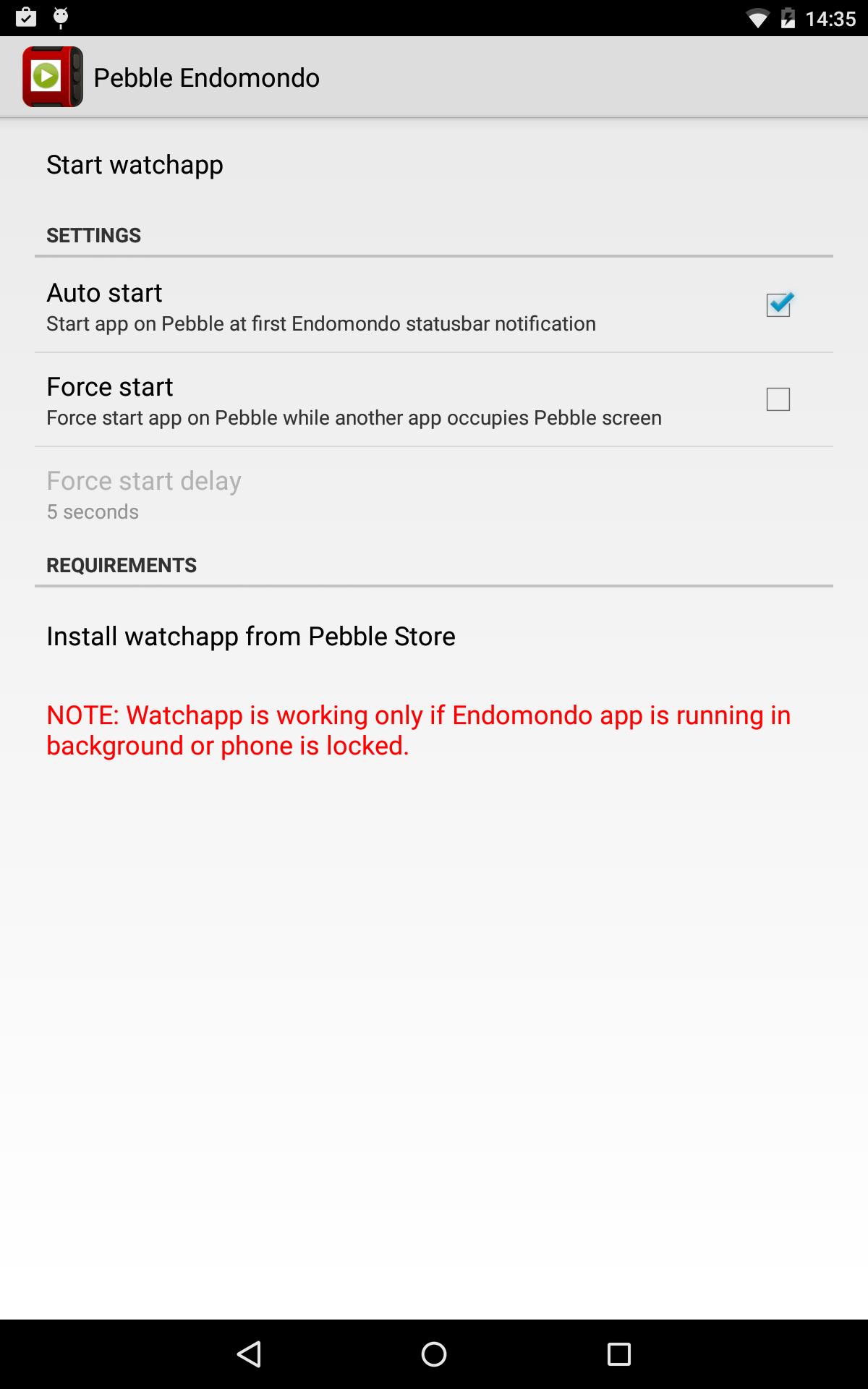 Pebble Endomondo (Unofficial)