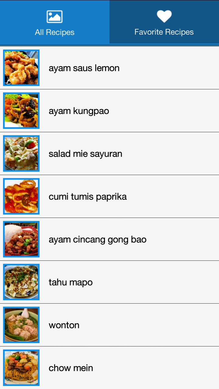 Resep Masakan Cina Pilihan