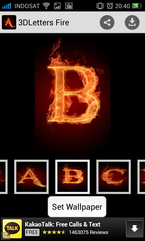 3D Letter Fire Live Wallpaper