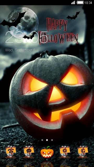 Halloween Night Witch Wallpaper Pumpkin 3D Theme