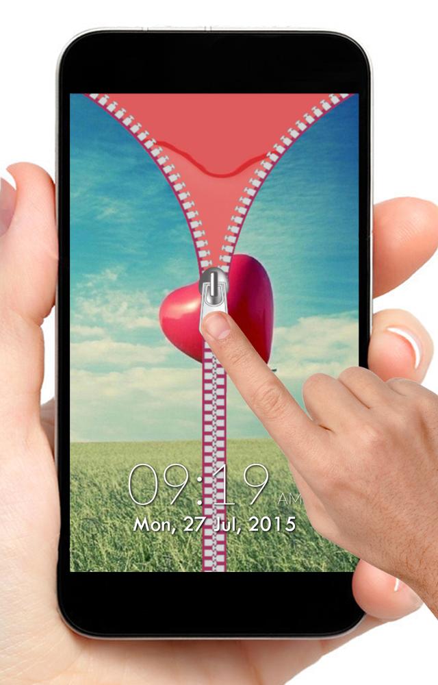 Love Zipper Screen Lock