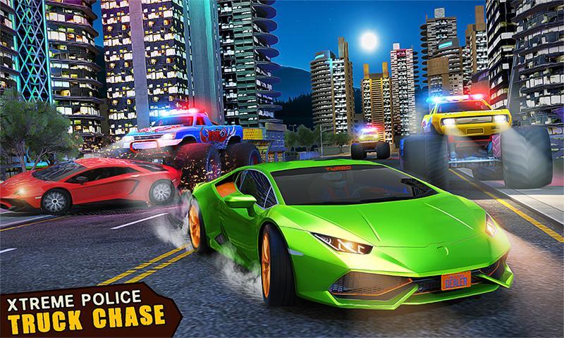 Monster Truck Driver Police Chase : Robot Games