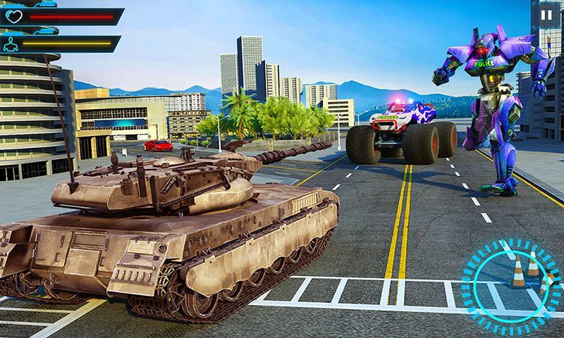 Monster Truck Driver Police Chase : Robot Games