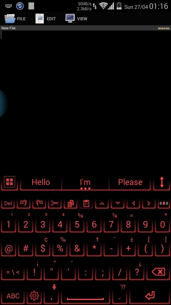 AI Keyboard Theme Neon Red