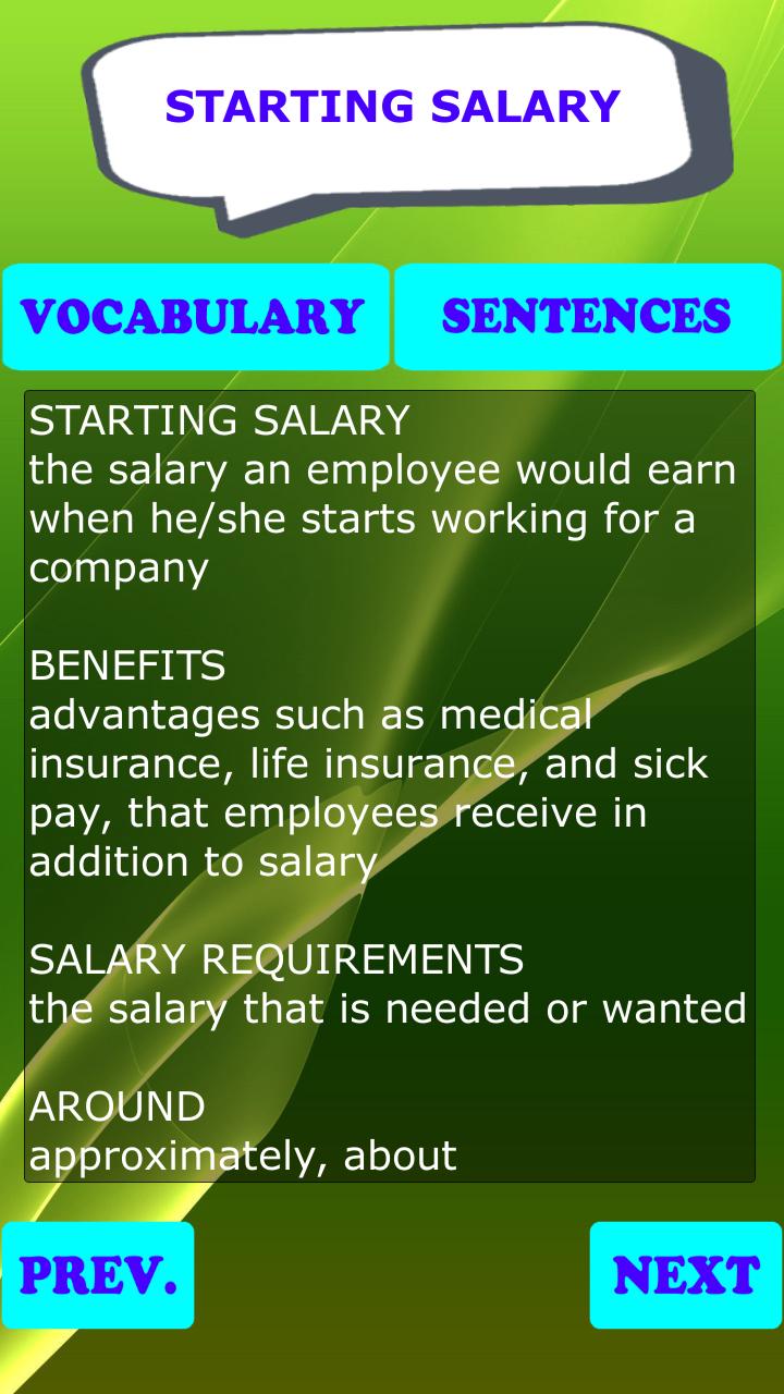 English for job interview app