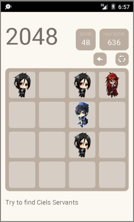 Black Butler 2048 Puzzle