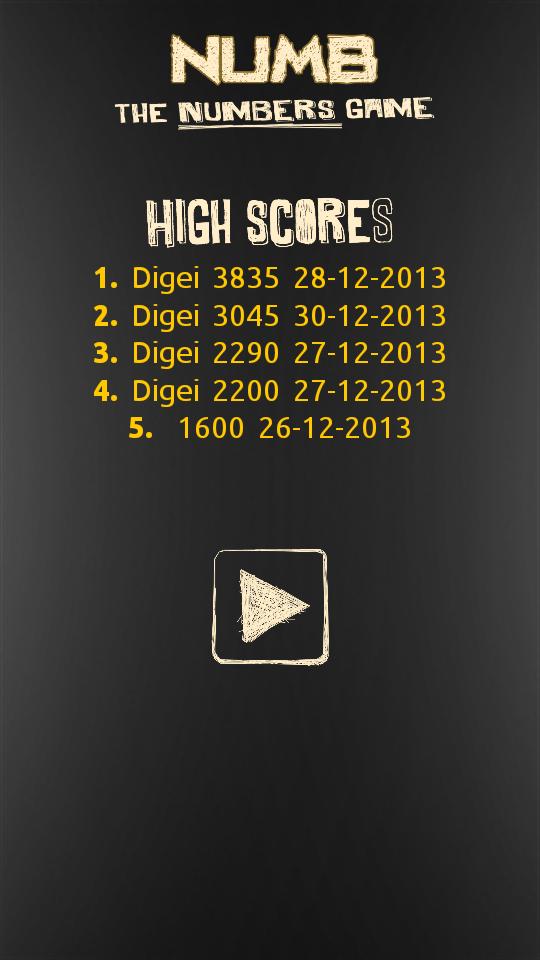 NUMB - The Numbers Game