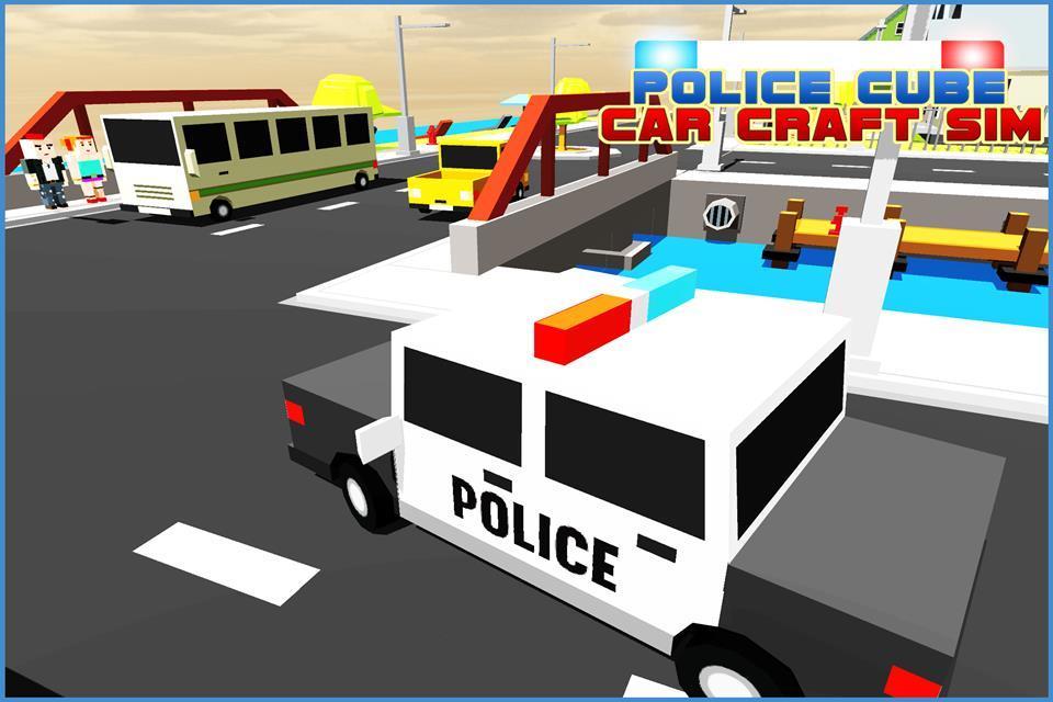 Police Cube Car Craft Sims 3D