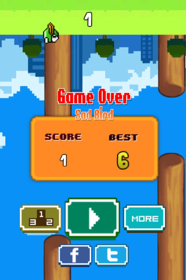 Sad Bird - clappy upside down